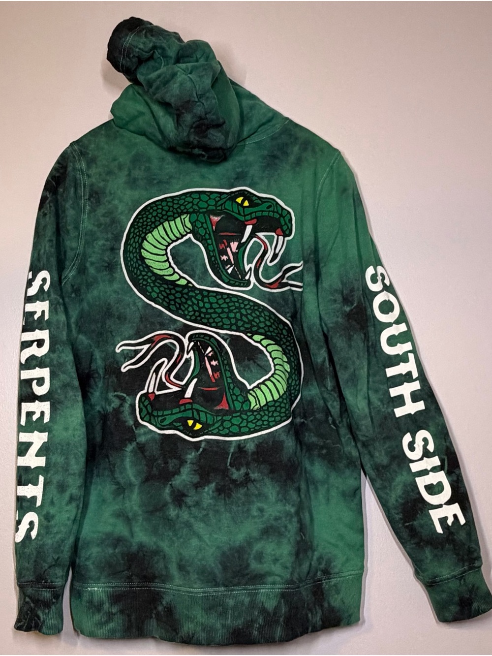 Riverdale South Side Serpents Tie Dye Hoodie Green Black Large